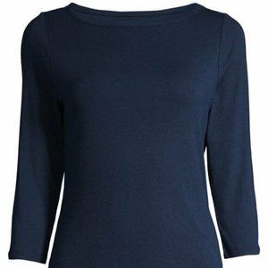 Time and Tru Blue Boat Necl Women Top